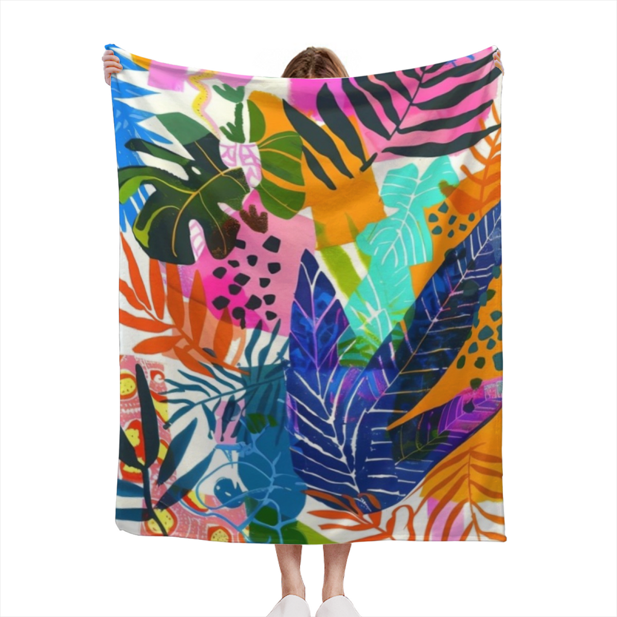 Soft Neutral Moonlit Meadow Flannel Throw Blanket