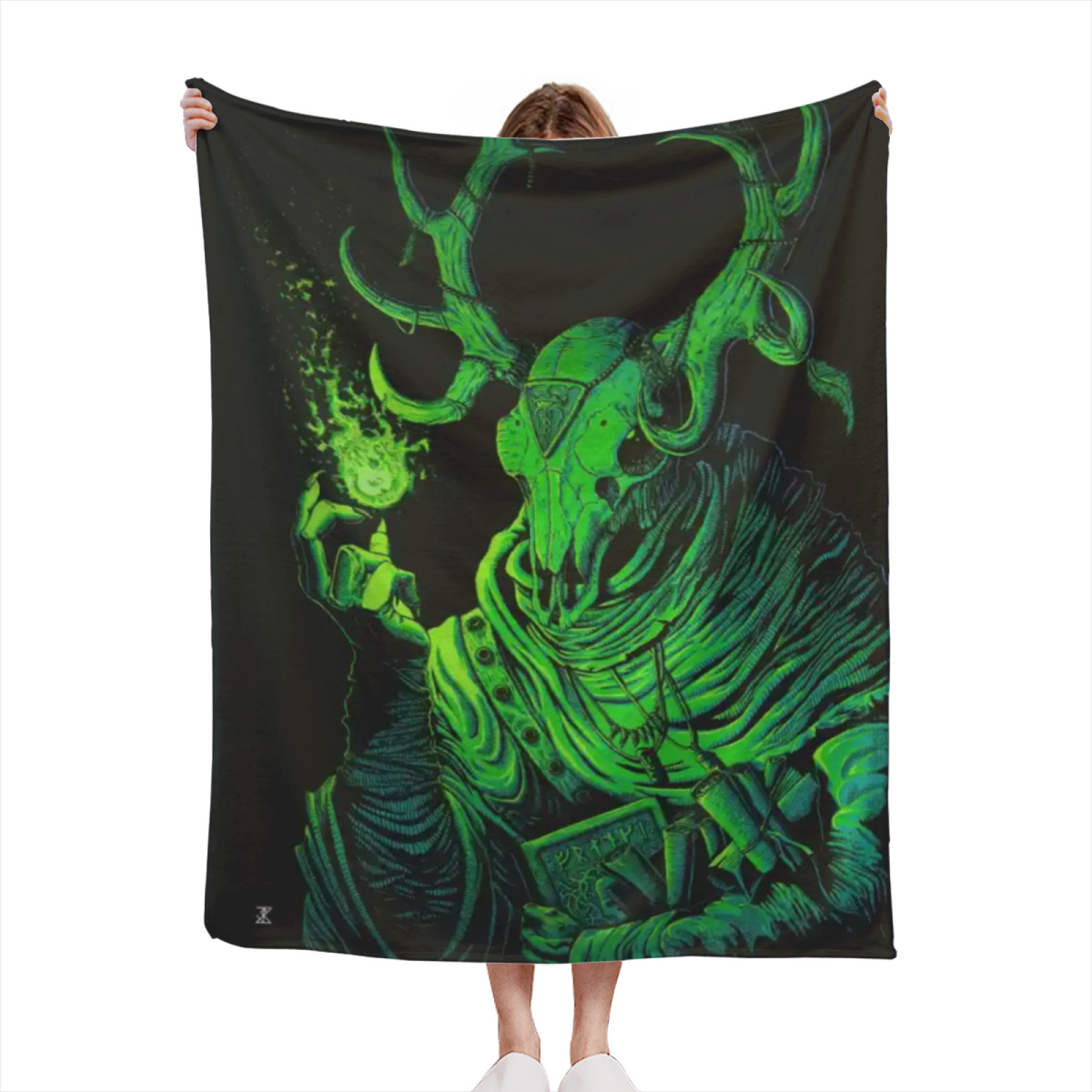 Hazy Tapestry Muted Sage Art Flannel Throw Blanket