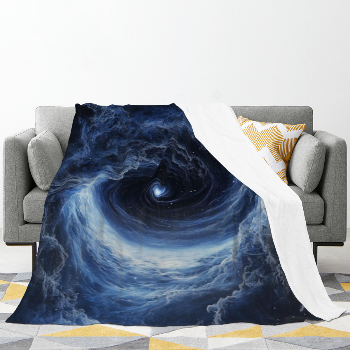 Eclectic Design Coastal Solstice Warm Coral Flannel Sofa Throw