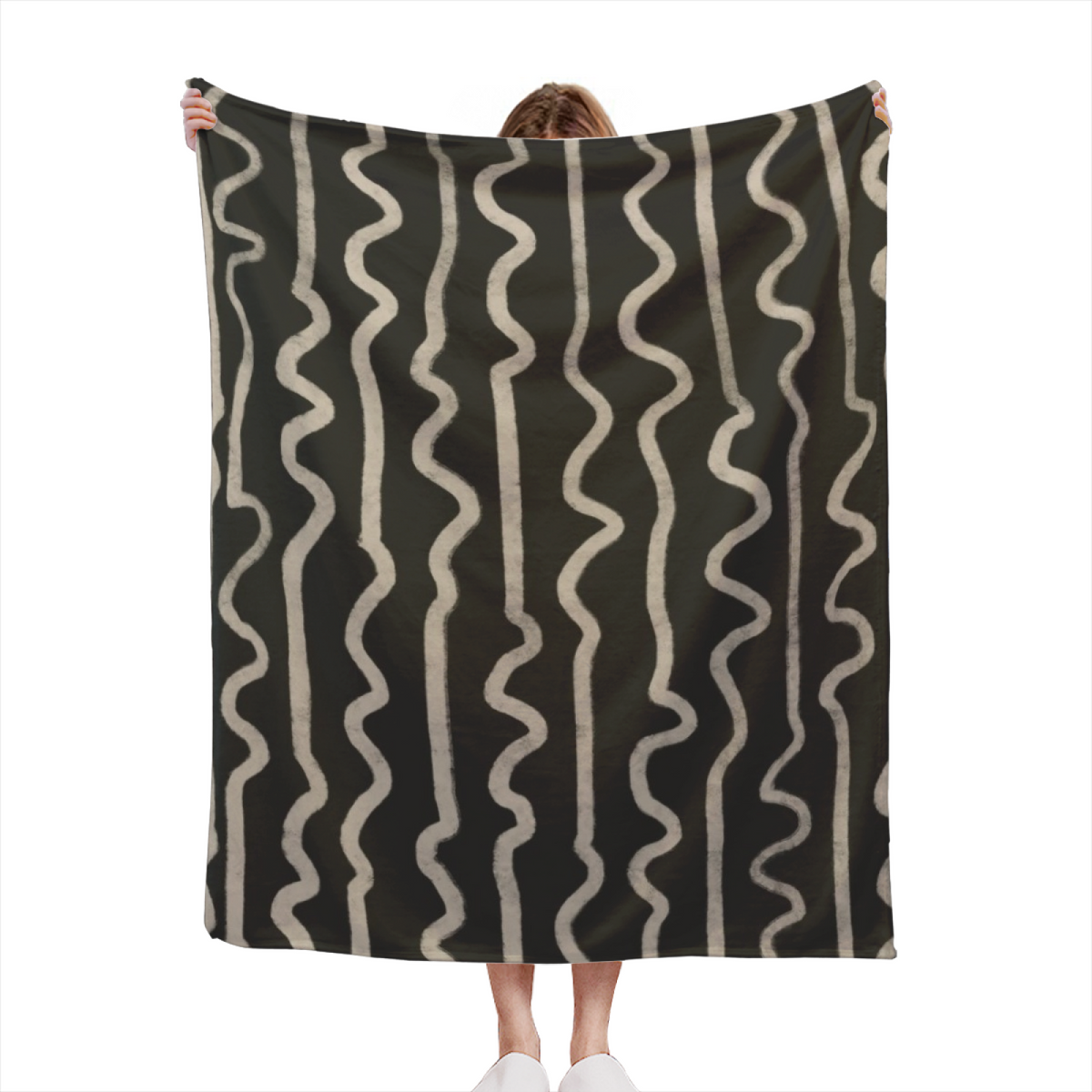 Lagoon Blossom Inspired Cozy Flannel Bed Blanket ¨C Soft Neutral Palette