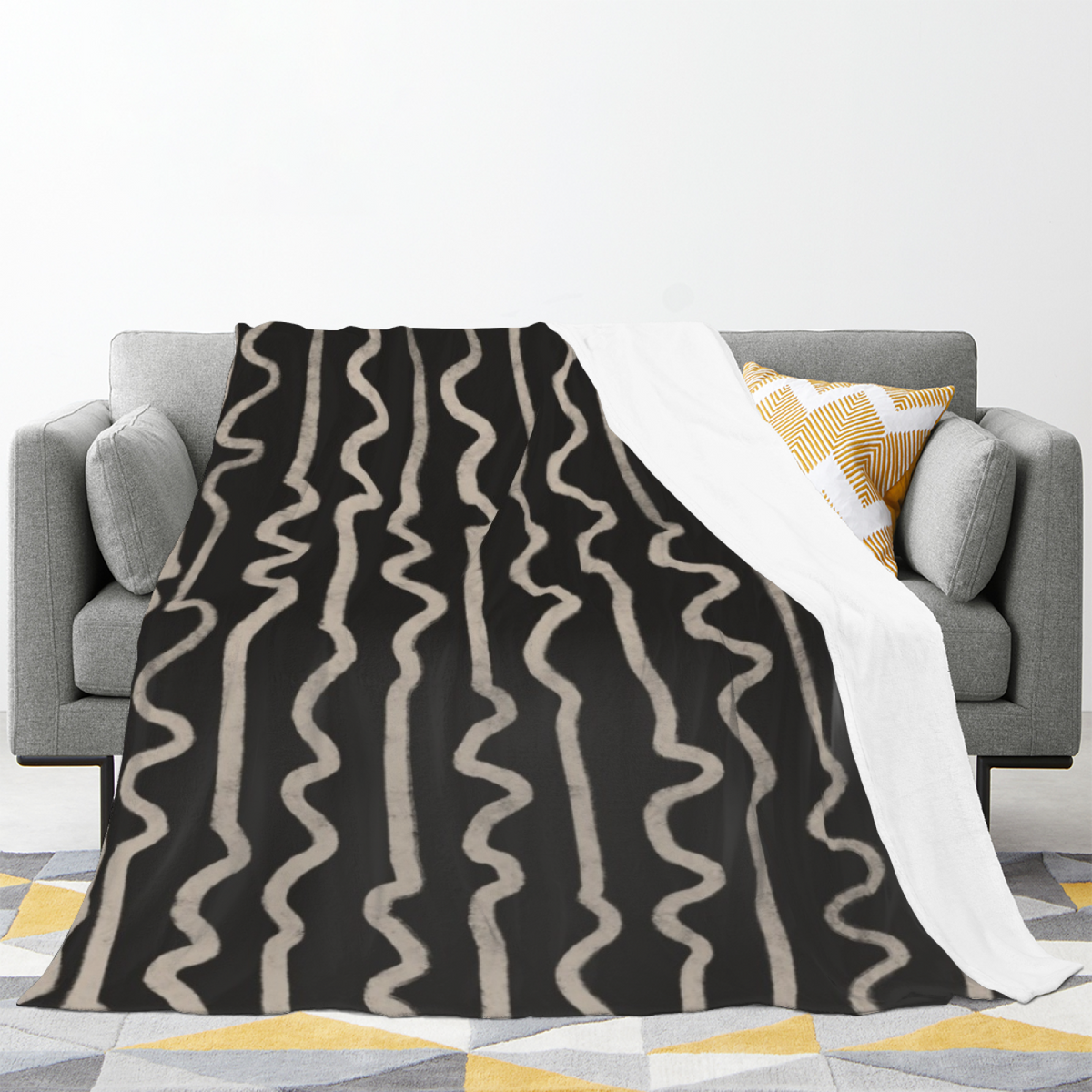 Lagoon Blossom Inspired Cozy Flannel Bed Blanket ¨C Soft Neutral Palette