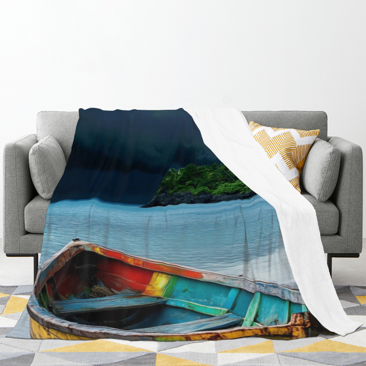 Alpine & Galaxy Playful Graphic Plush Flannel Throw