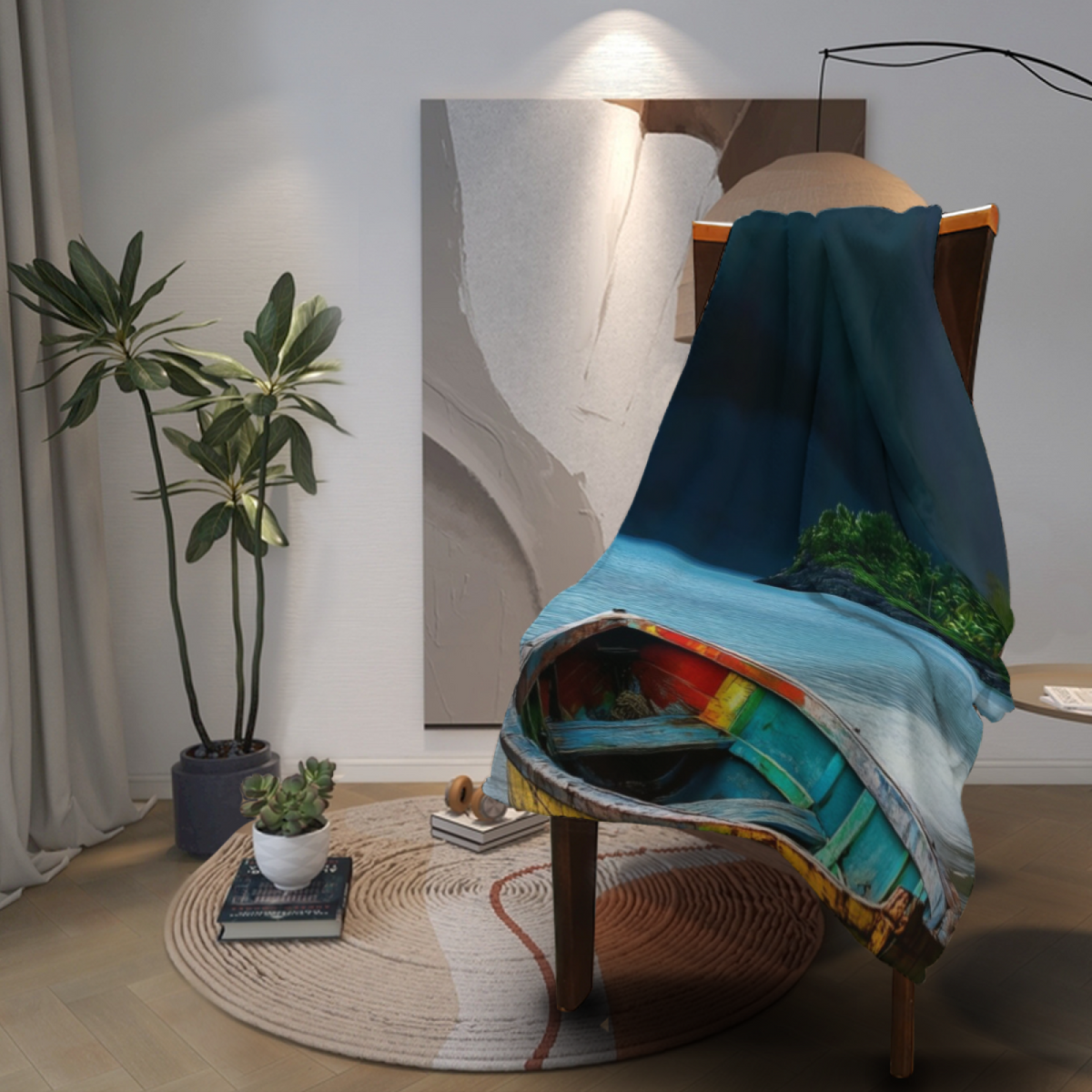 Alpine & Galaxy Playful Graphic Plush Flannel Throw