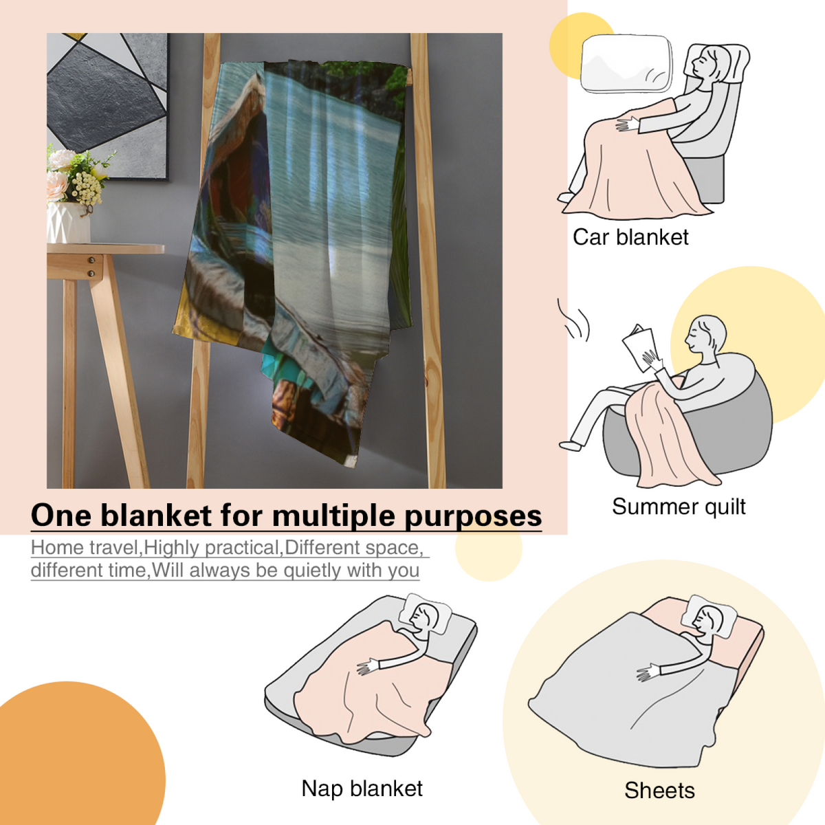 Alpine & Galaxy Playful Graphic Plush Flannel Throw