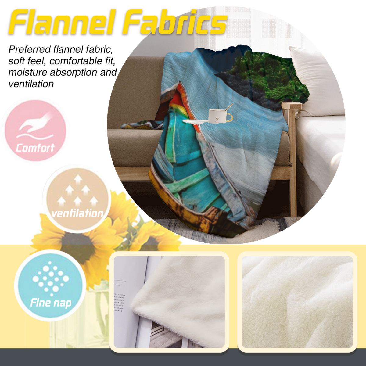 Alpine & Galaxy Playful Graphic Plush Flannel Throw