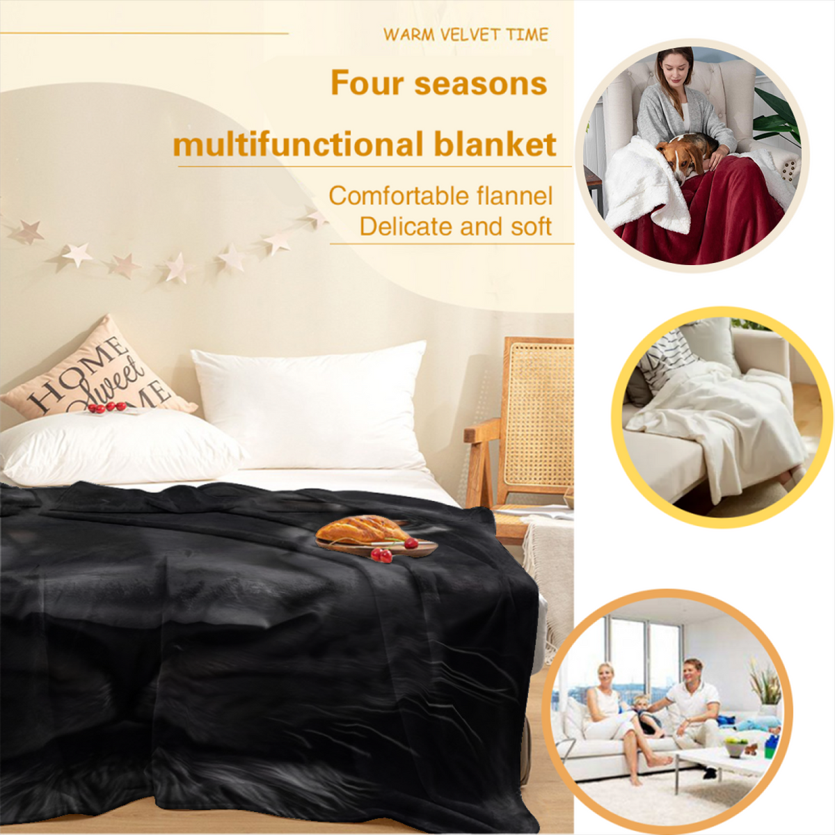 Cinnamon Hearth Inspired Flannel Sofa Throw ¨C Soft Neutral Palette