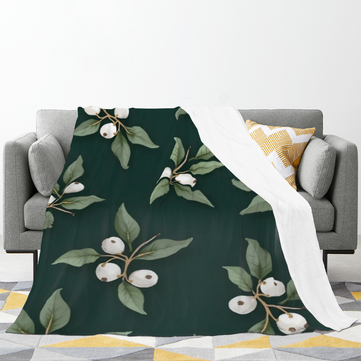 Eclectic Design Gilded Lagoon Soft Neutral Flannel Sofa Throw