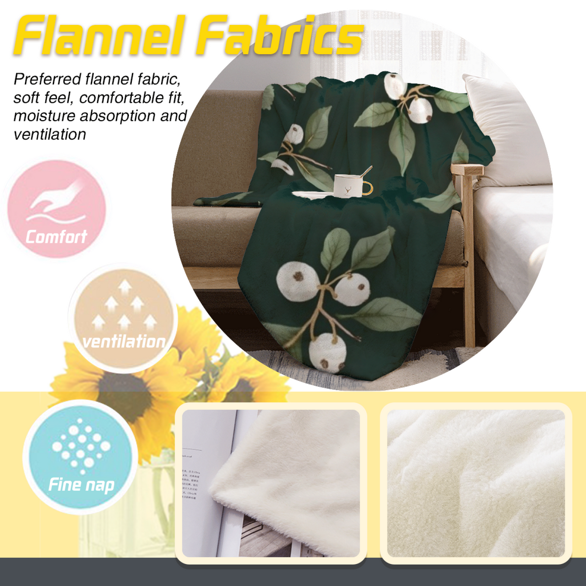 Eclectic Design Gilded Lagoon Soft Neutral Flannel Sofa Throw