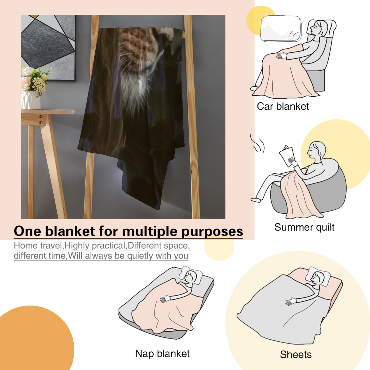 Oceanic Sonnet Soft Flannel Blanket in Dusty Lilac