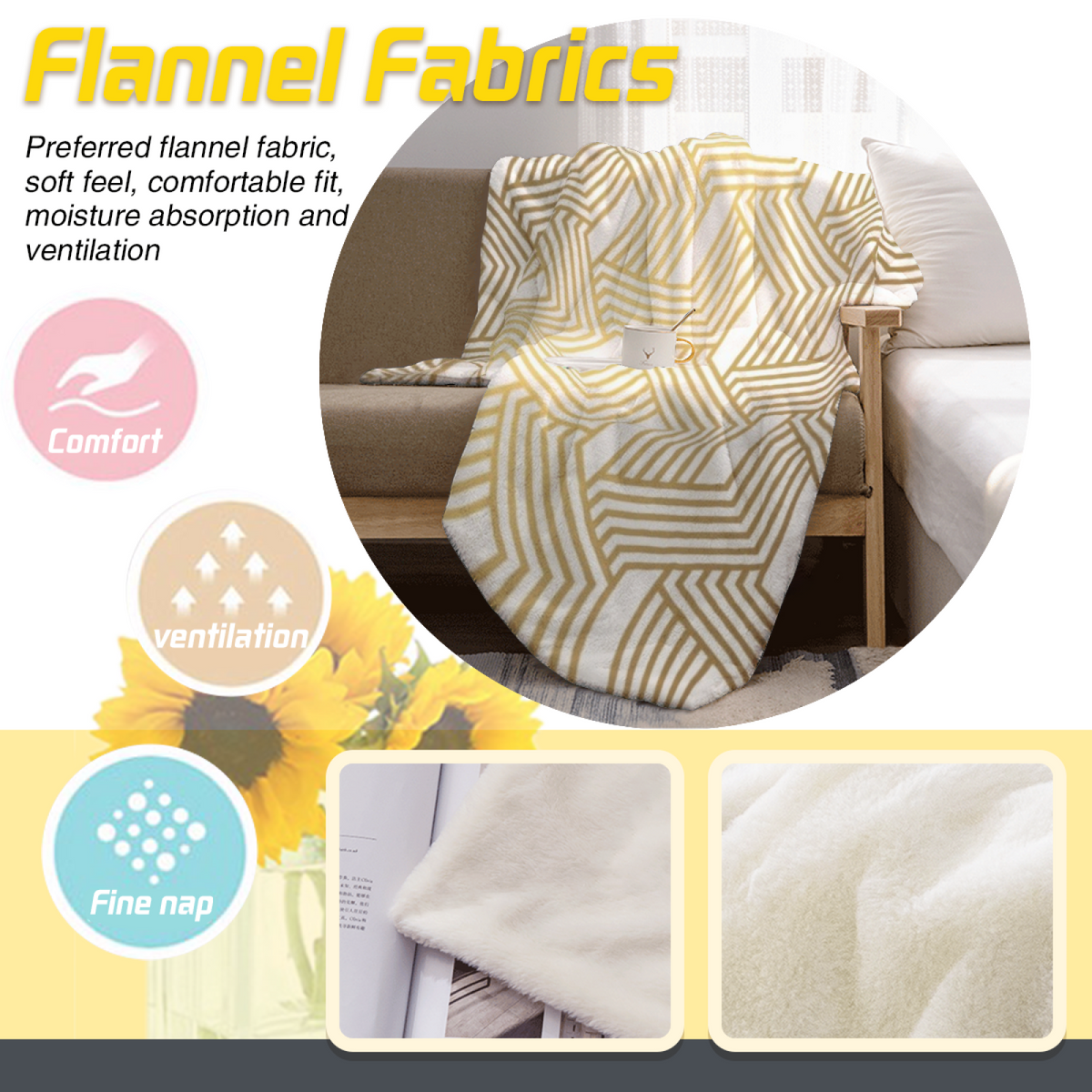 Alpine Harbor Pastel Multicolor Modern Art Decorative Flannel Blanket