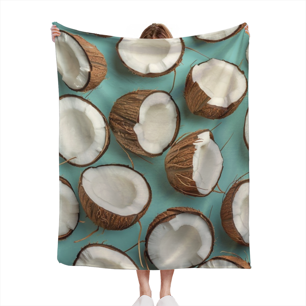 Hazy Fern Soft Neutral Modern Art Flannel Throw Blanket