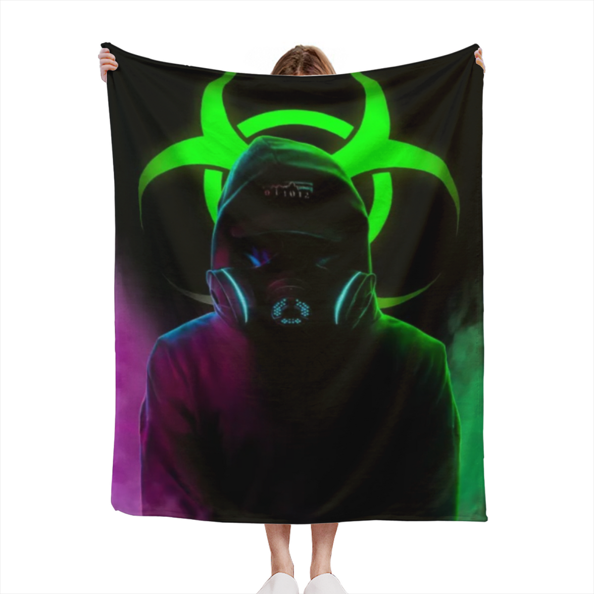 Sunwashed & Mirage Playful Graphic Plush Flannel Throw