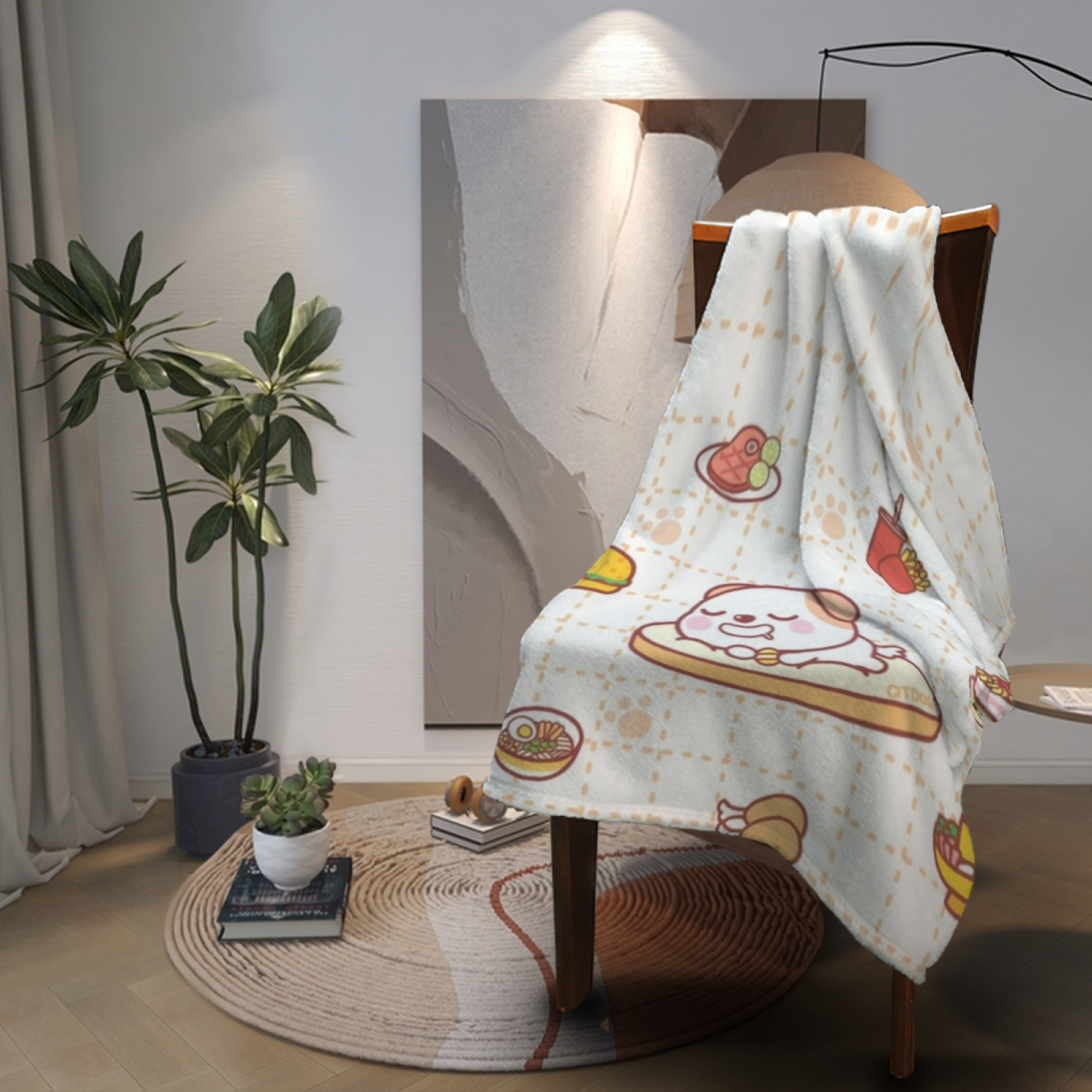 Twilight Arbor Muted Sage Art Flannel Throw Blanket