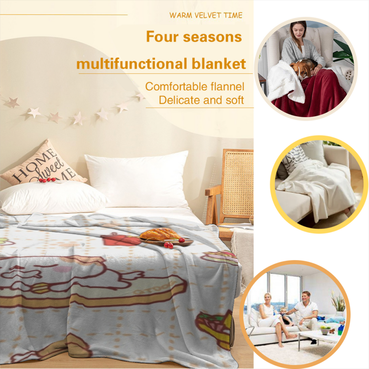 Twilight Arbor Muted Sage Art Flannel Throw Blanket