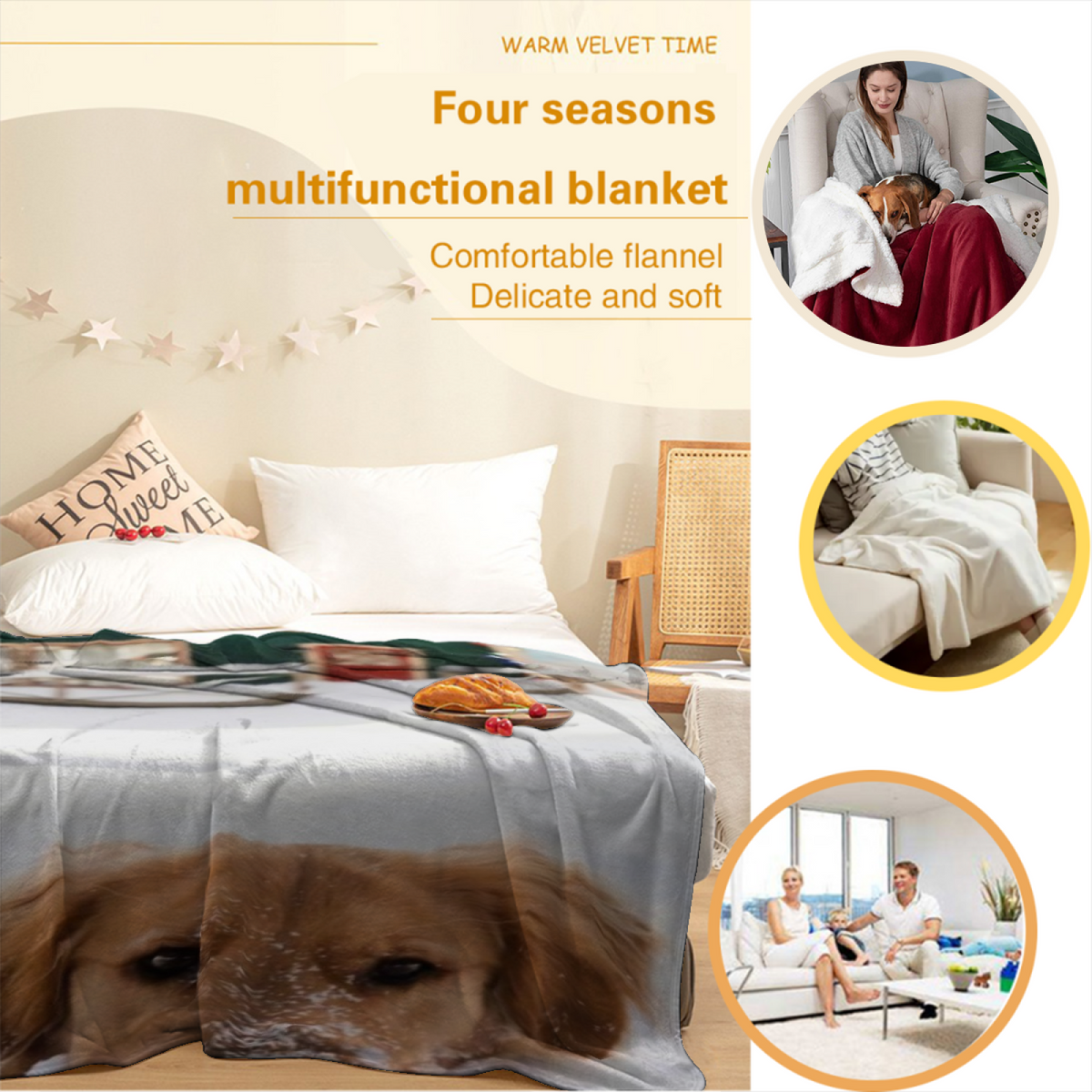 Soft Neutral Velvet Serenade Soft Flannel Blanket