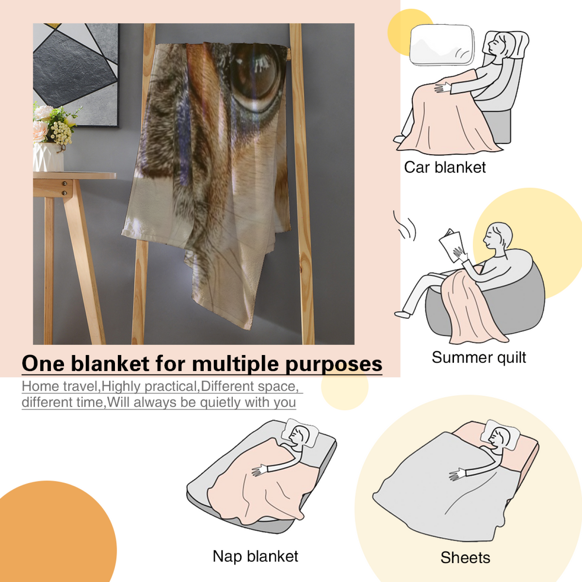 Pebble Rhythm Soft Neutral Art Decorative Flannel Blanket
