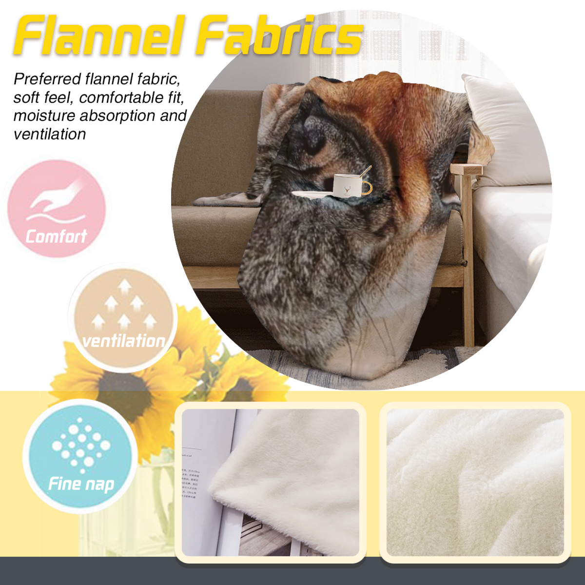 Pebble Rhythm Soft Neutral Art Decorative Flannel Blanket