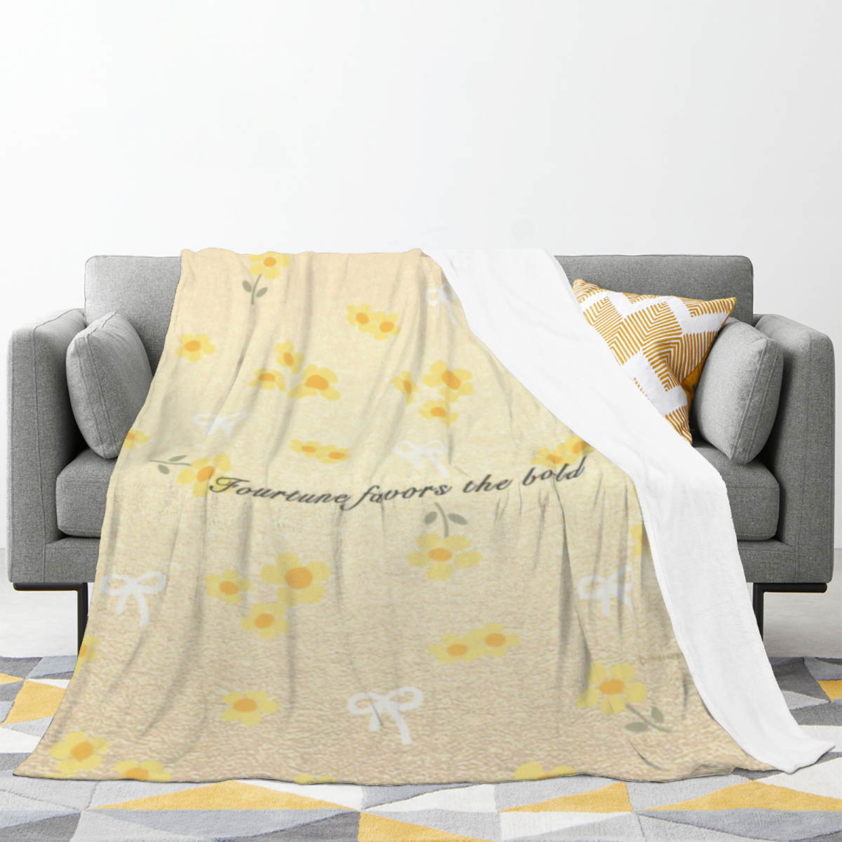 Coral Odyssey Soft Neutral Art Lightweight Flannel Throw