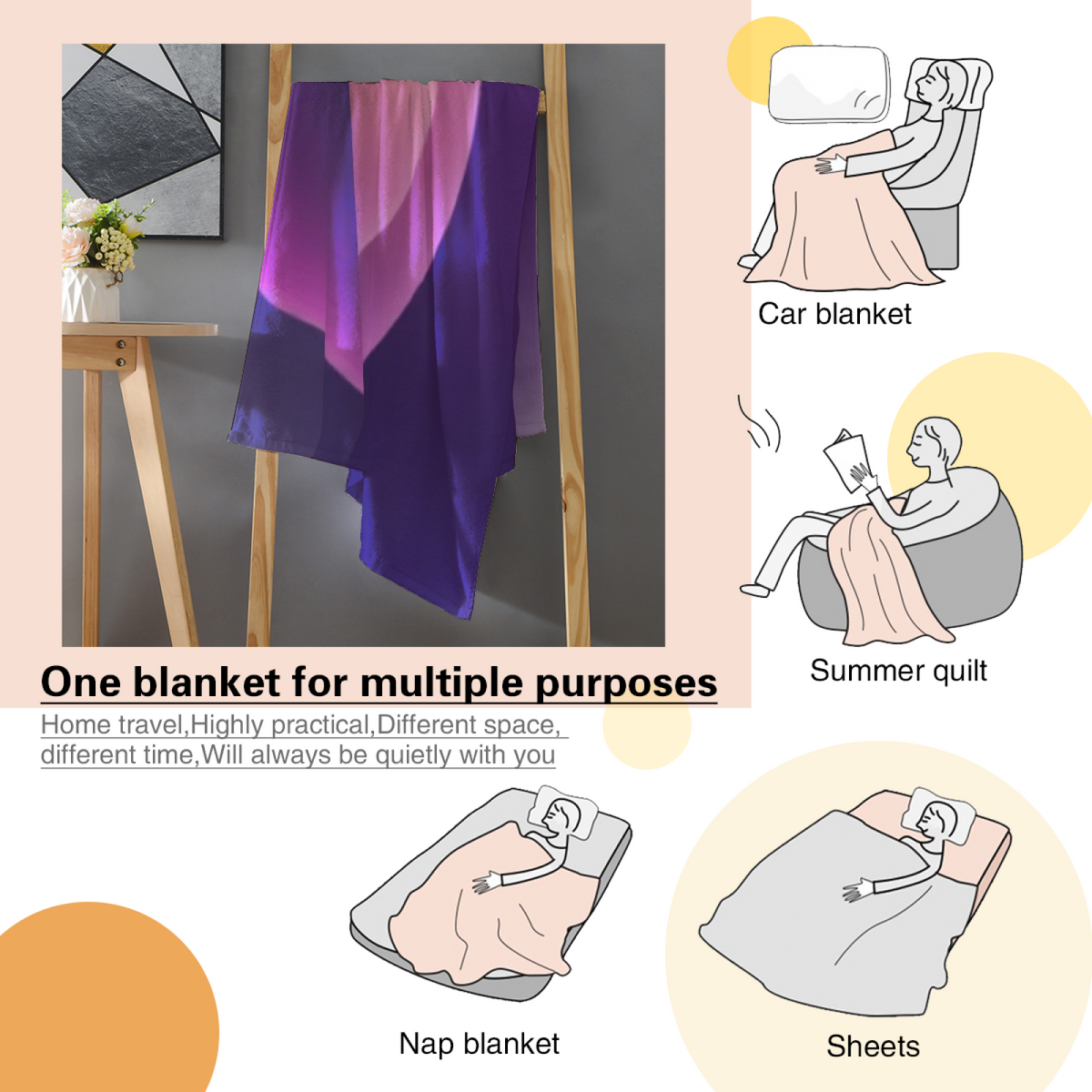 Orchard Wonder Inspired Cozy Flannel Bed Blanket ¨C Earthy Neutral Palette