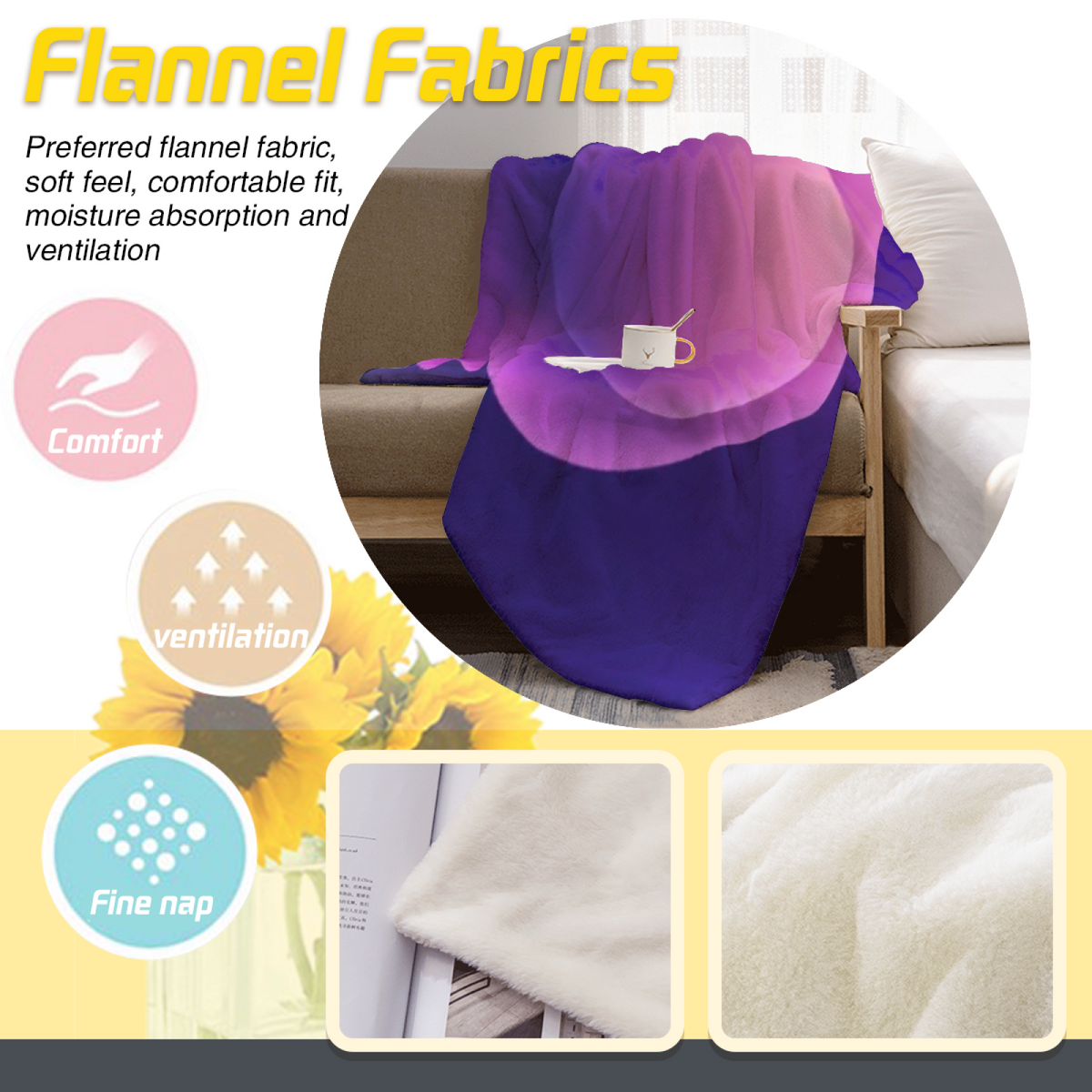 Orchard Wonder Inspired Cozy Flannel Bed Blanket ¨C Earthy Neutral Palette