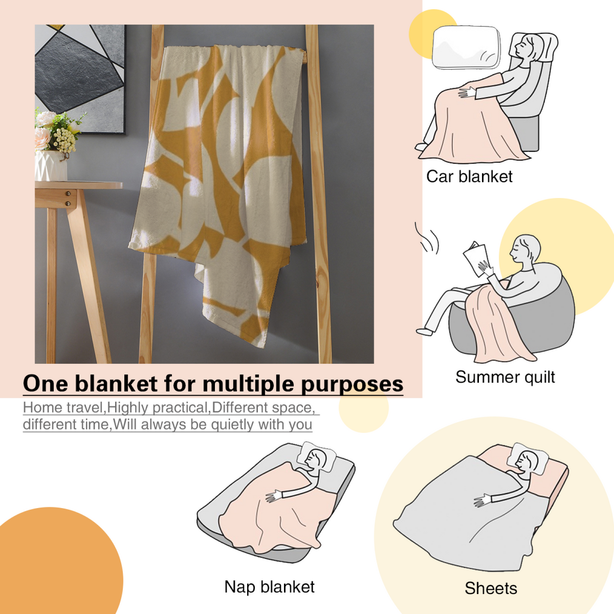 Flannel Throw Blanket with Sunwashed Prism Cozy Cottage Artwork
