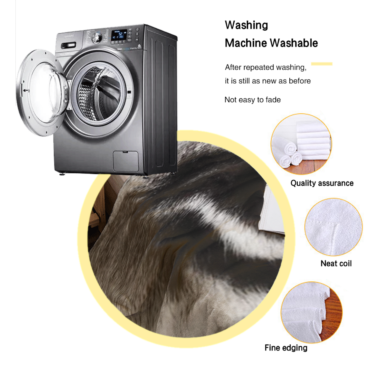 Monochrome Tiger Eye Flannel Throw Blanket ¨C Close-Up Black and White Wildlife Print