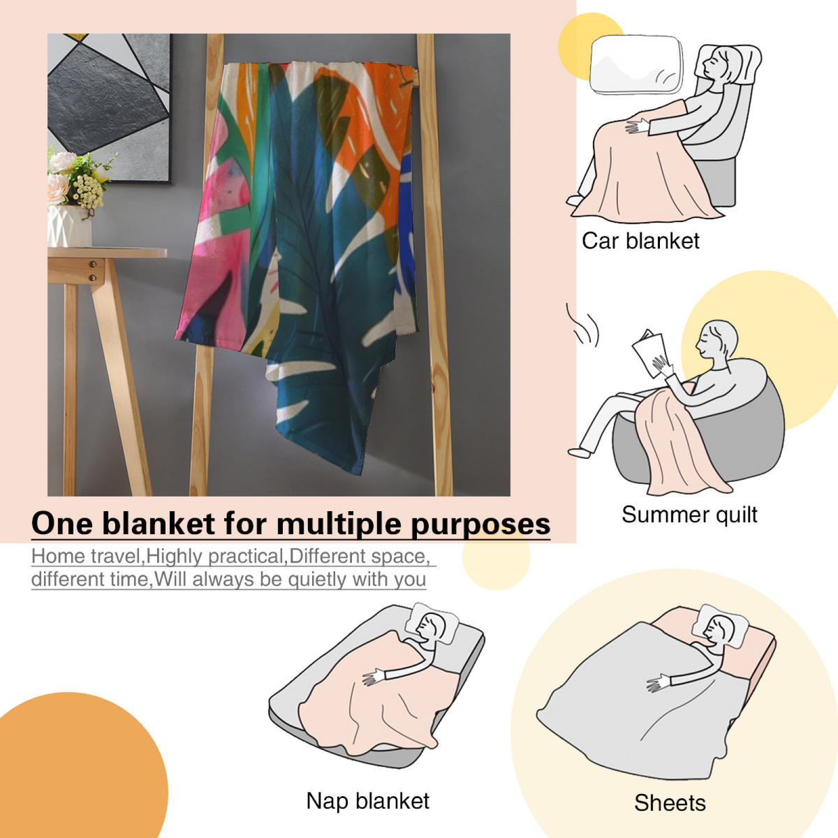 Amber Mosaic Artistic Pattern Decorative Flannel Blanket