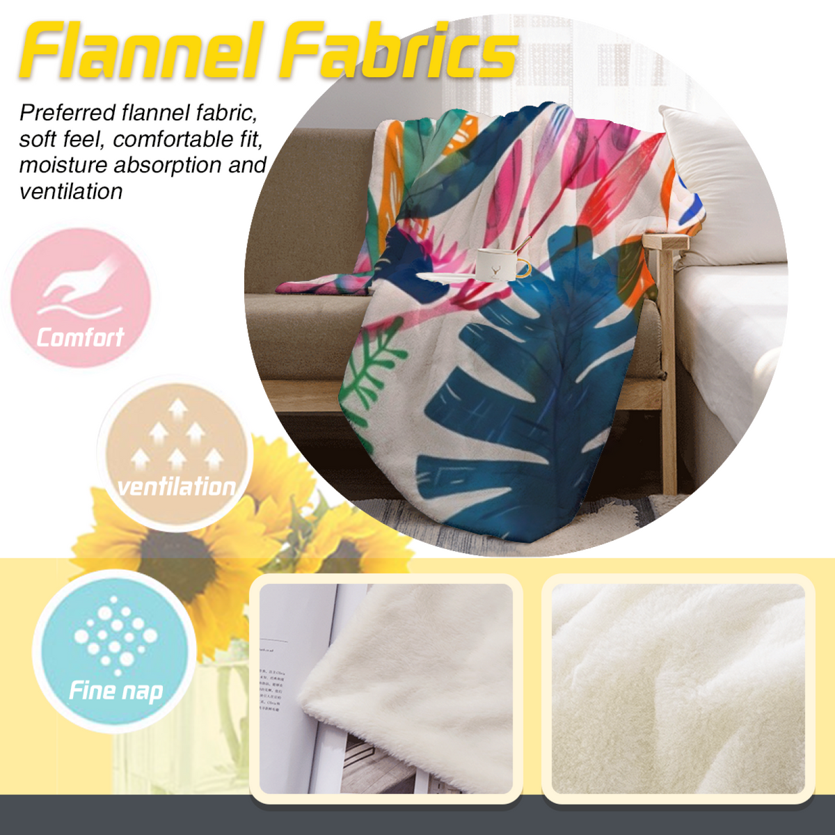 Amber Mosaic Artistic Pattern Decorative Flannel Blanket