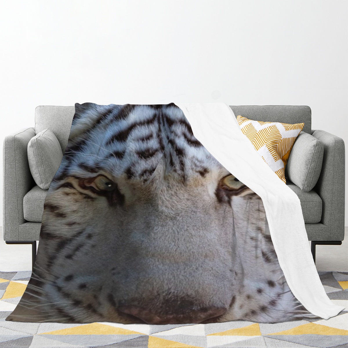 Moonlit Horizon Soft Neutral Art Decorative Flannel Blanket
