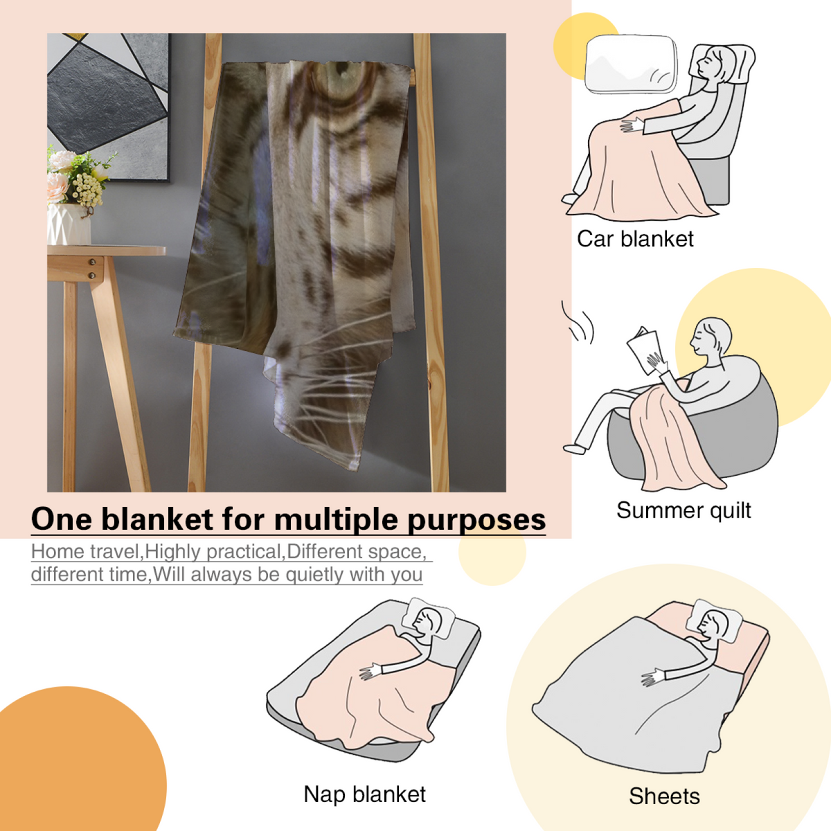 Moonlit Horizon Soft Neutral Art Decorative Flannel Blanket