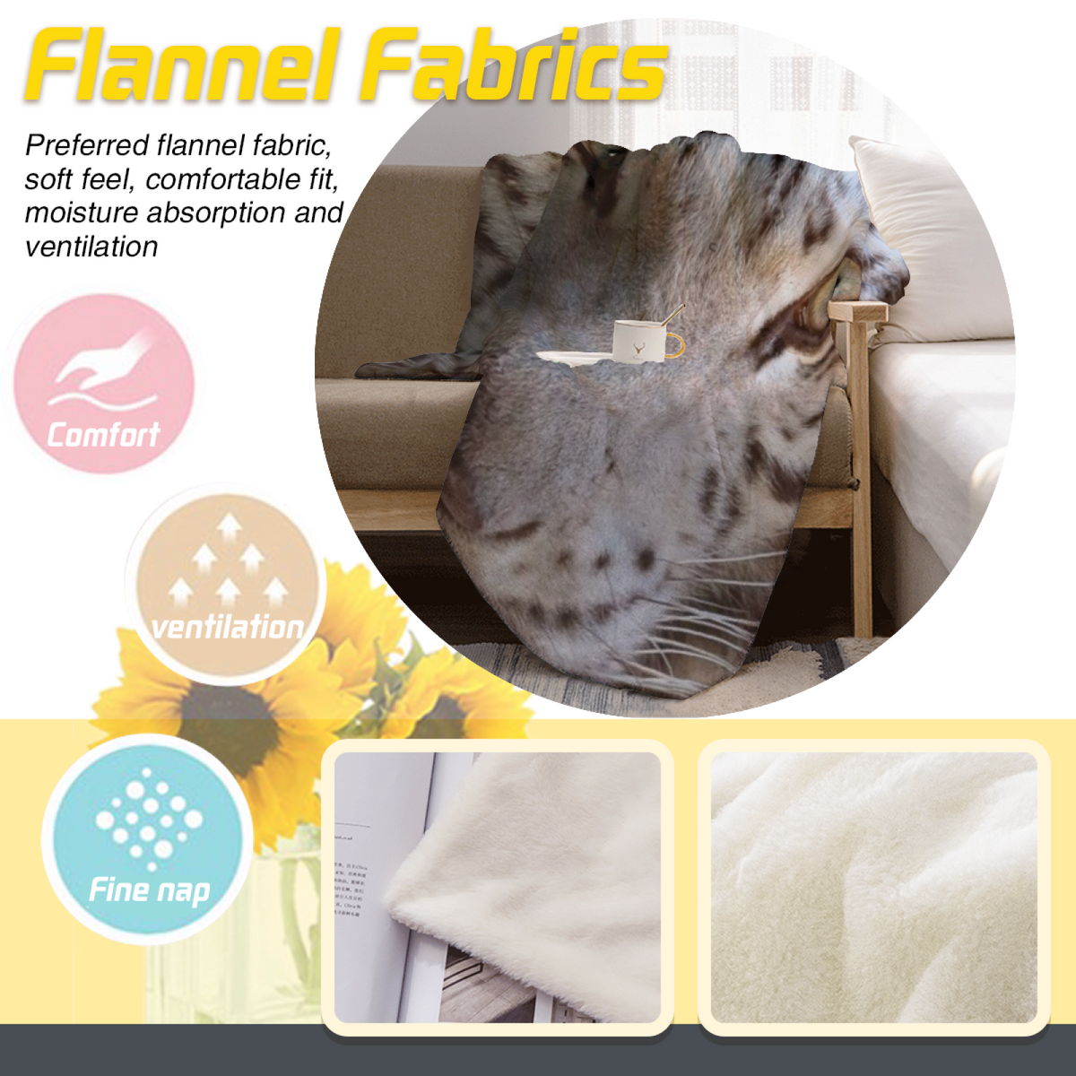 Moonlit Horizon Soft Neutral Art Decorative Flannel Blanket