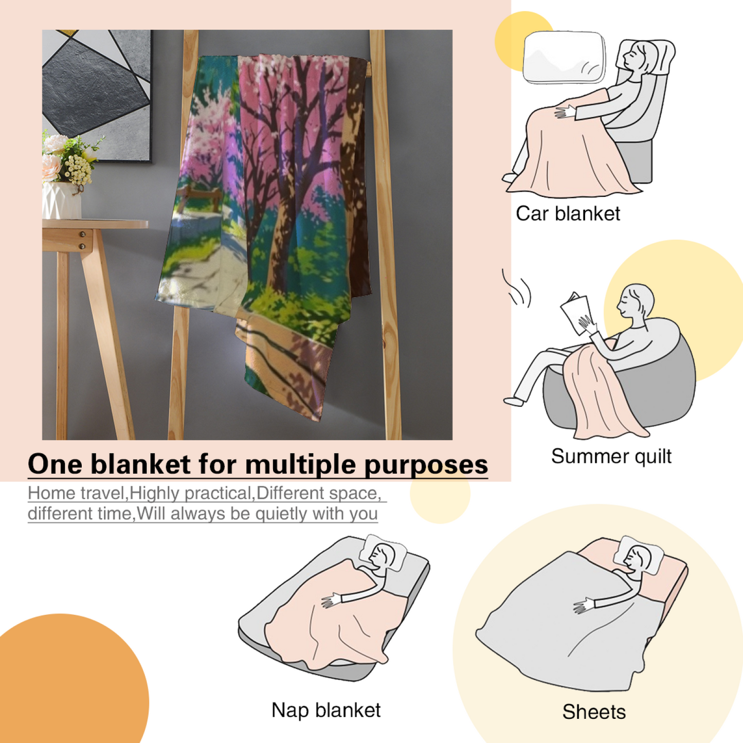 Contemporary Decorative Throw Blanket ¨C Artistic Graphic Cozy Home Blanket