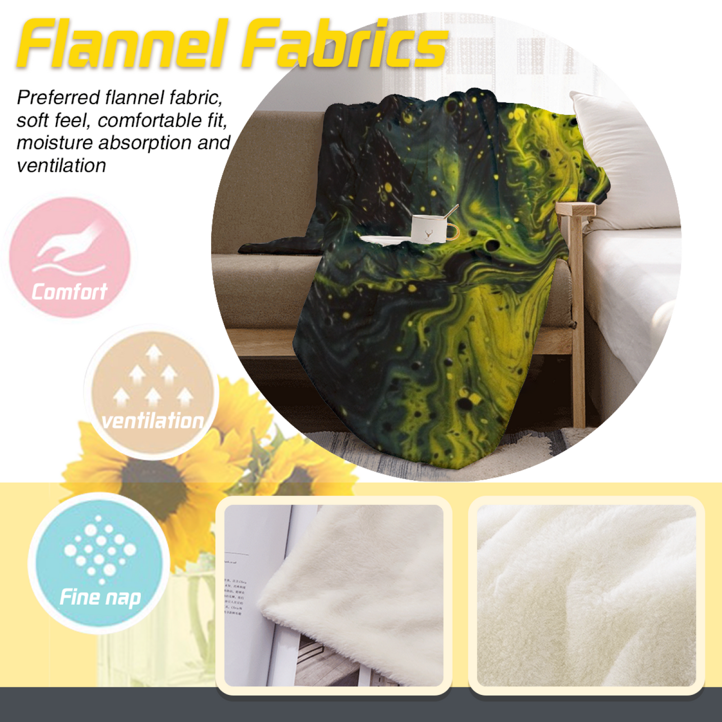 Colorful Contemporary Art Throw Blanket ¨C Stylish Printed Cozy Blanket