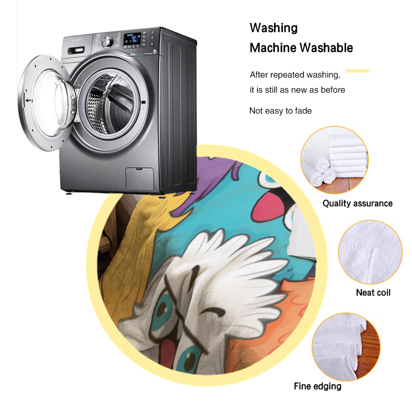 Colorful Cartoon Monster Flannel Throw Blanket ¨C Fun Multicolor Character Design