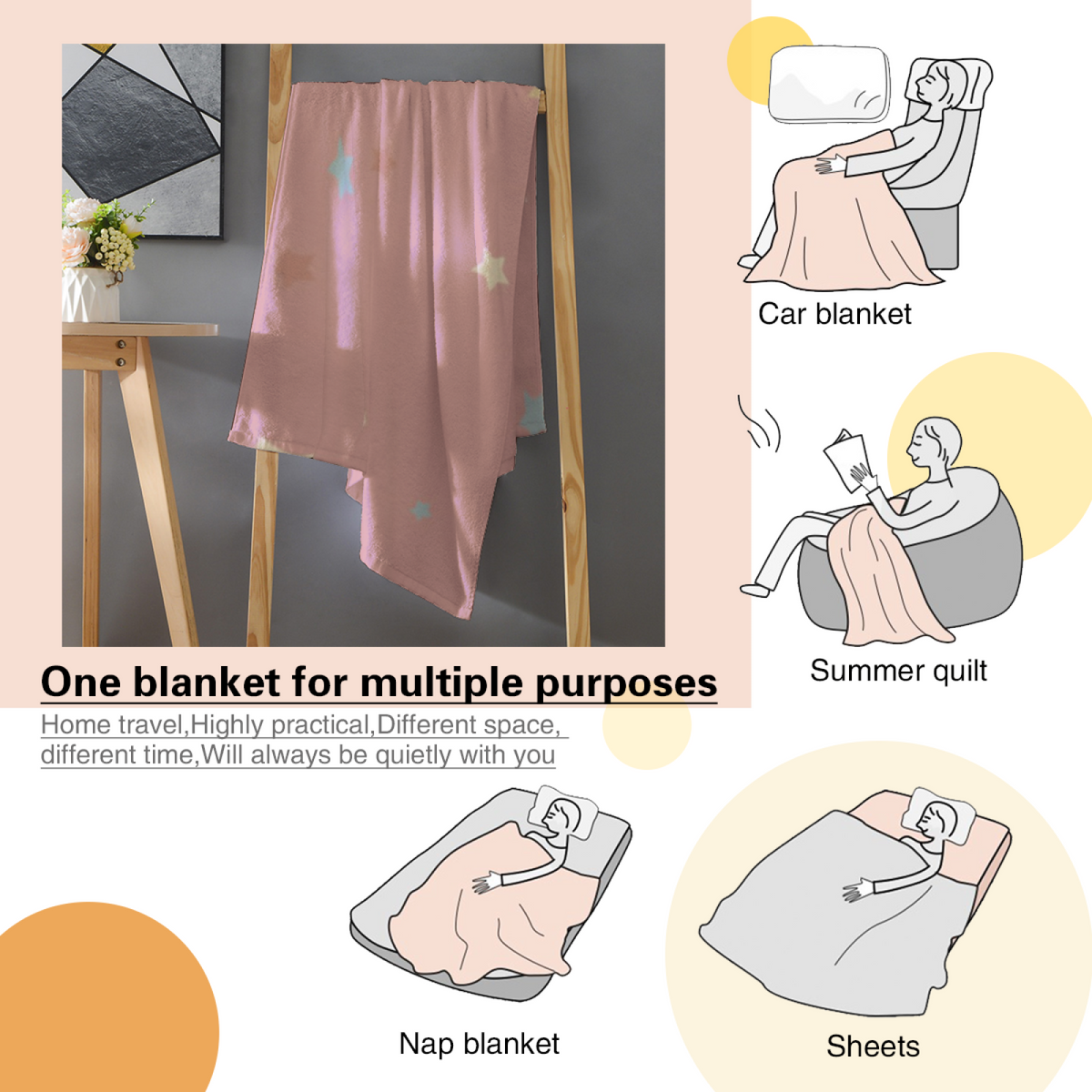 Soft Minimalist All-Season Flannel Blanket ¨C Misty Solstice Collection