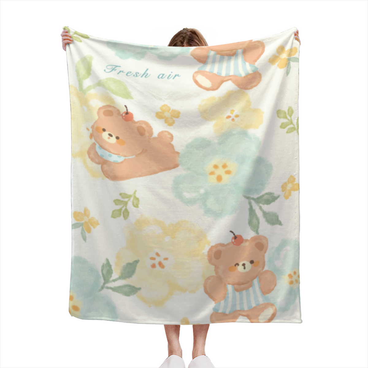 Copper Wander Creamy Ivory Modern Art Flannel Throw Blanket