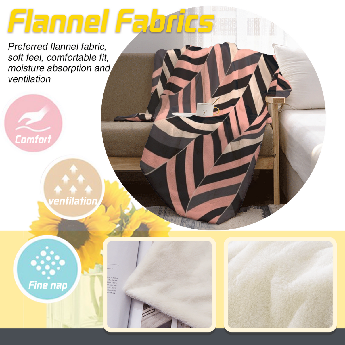 Watercolor Vista Home Accent Lightweight Flannel Throw ¨C Soft Neutral