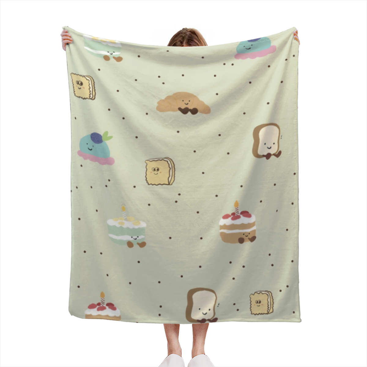 Creamy Ivory Whimsical Decor Plush Flannel Throw ¨C Mossy Lagoon Edition