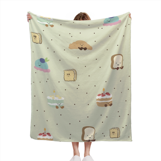 Creamy Ivory Whimsical Decor Plush Flannel Throw ¨C Mossy Lagoon Edition