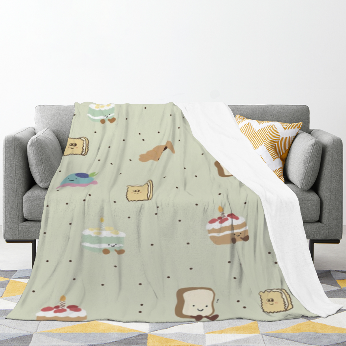 Creamy Ivory Whimsical Decor Plush Flannel Throw ¨C Mossy Lagoon Edition