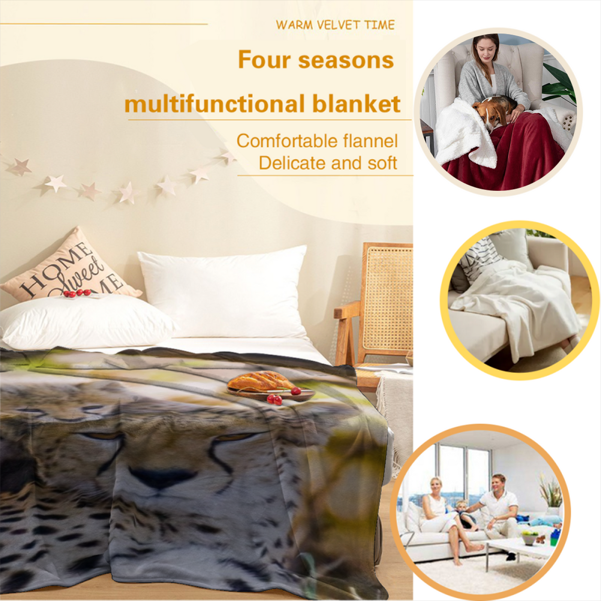 Electric Mirage Muted Sage Art Flannel Throw Blanket