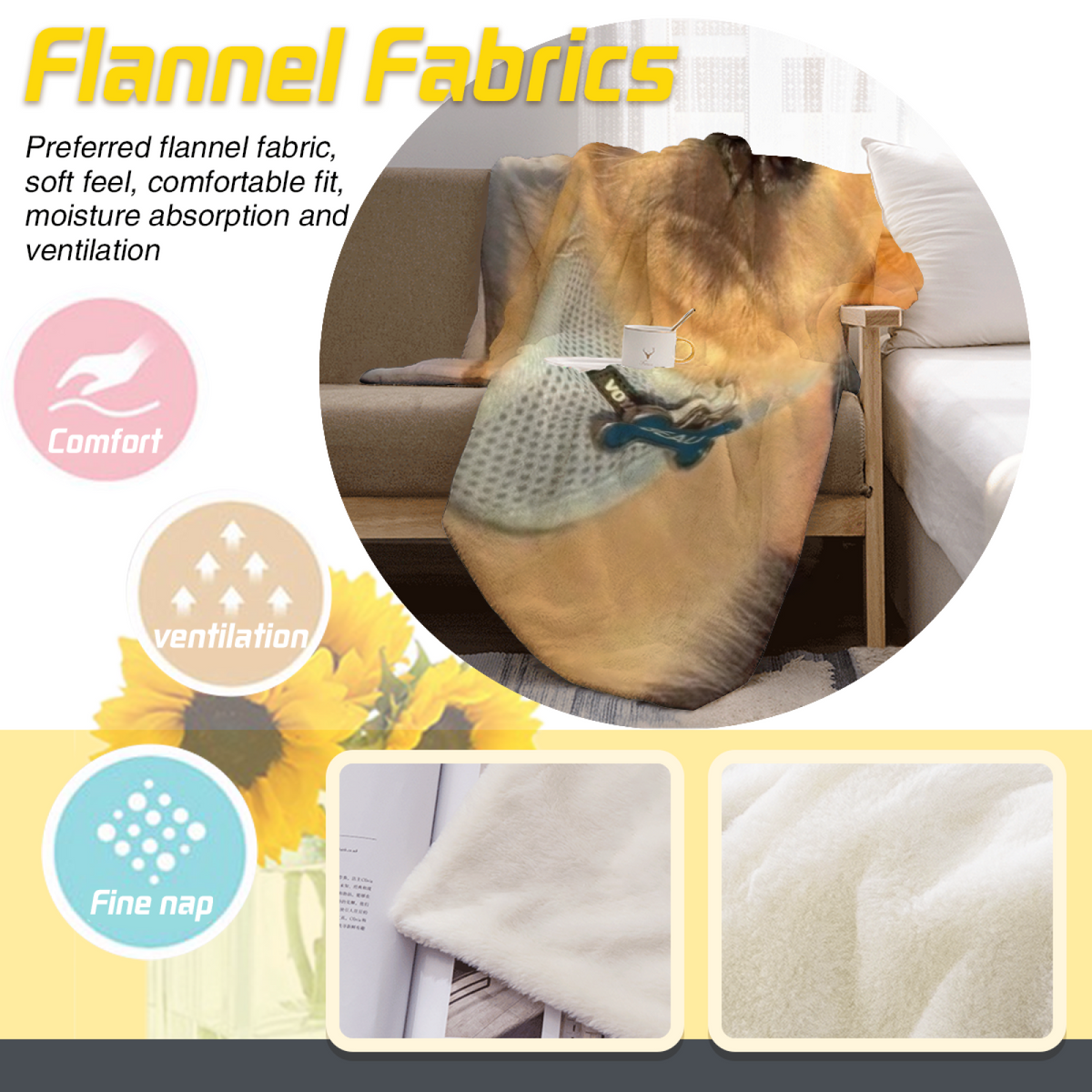 Orchid Sketch Earthy Multicolor Modern All-Season Flannel Blanket