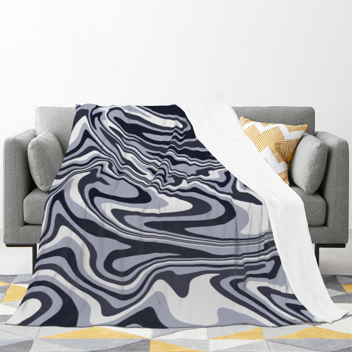 Decorative Flannel Blanket with Twilight Mosaic Cozy Cottage Artwork