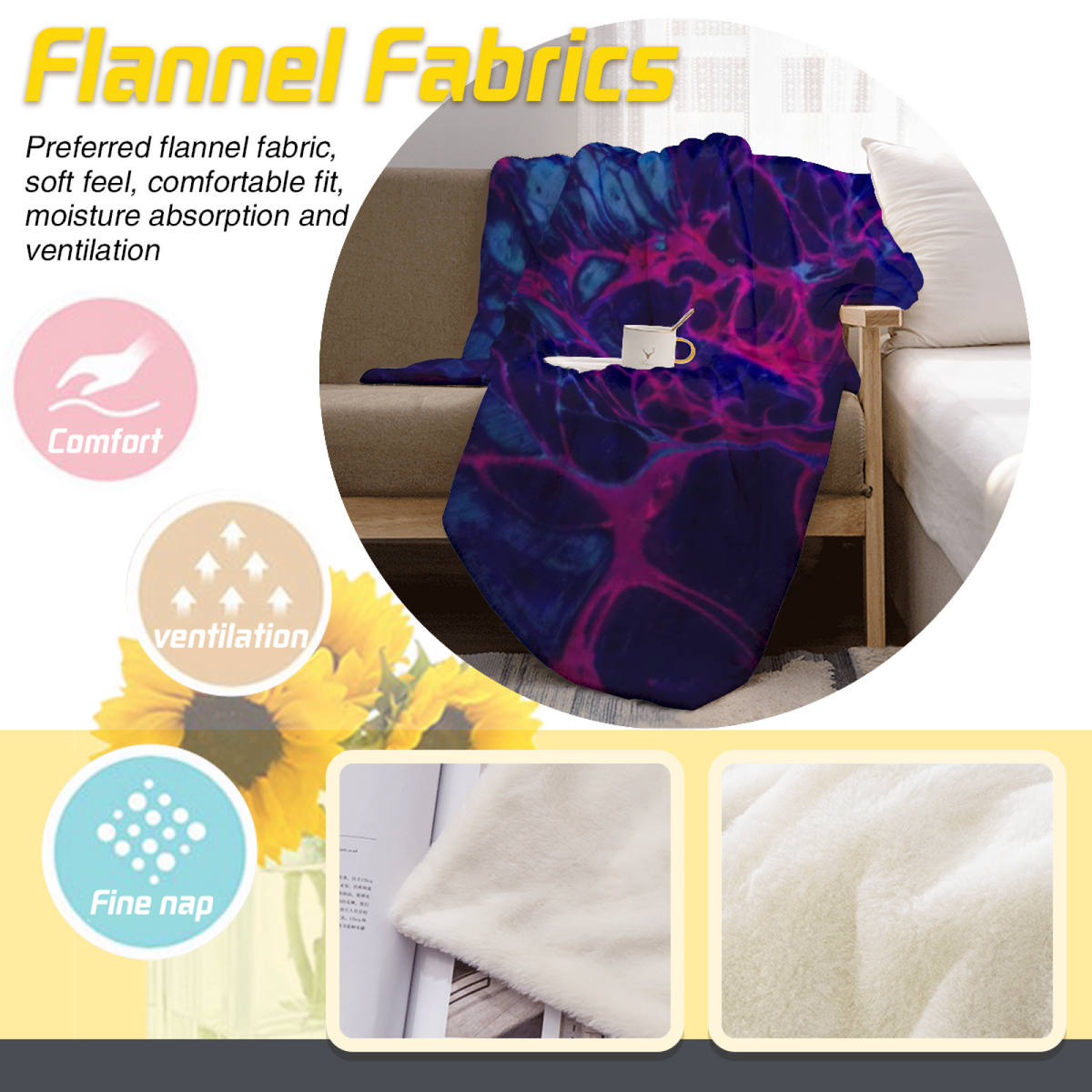 Aurora Tapestry Home Accent Soft Flannel Blanket ¨C Warm Coral