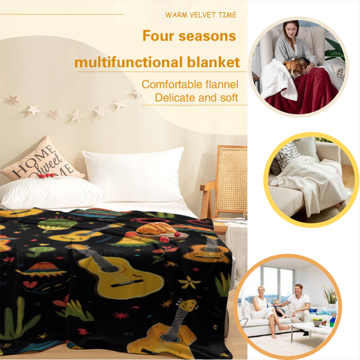 Earthy Neutral Twilight Nectar Lightweight Flannel Throw ¨C Contemporary Pattern