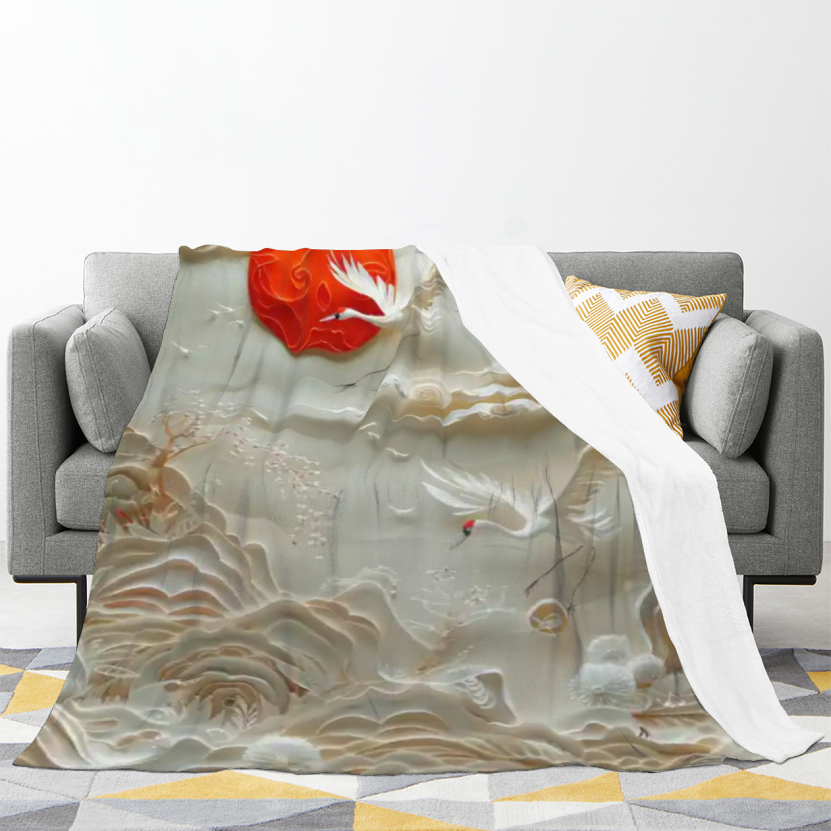 Burnished Spectrum Pastel Multicolor Modern Art Flannel Throw Blanket