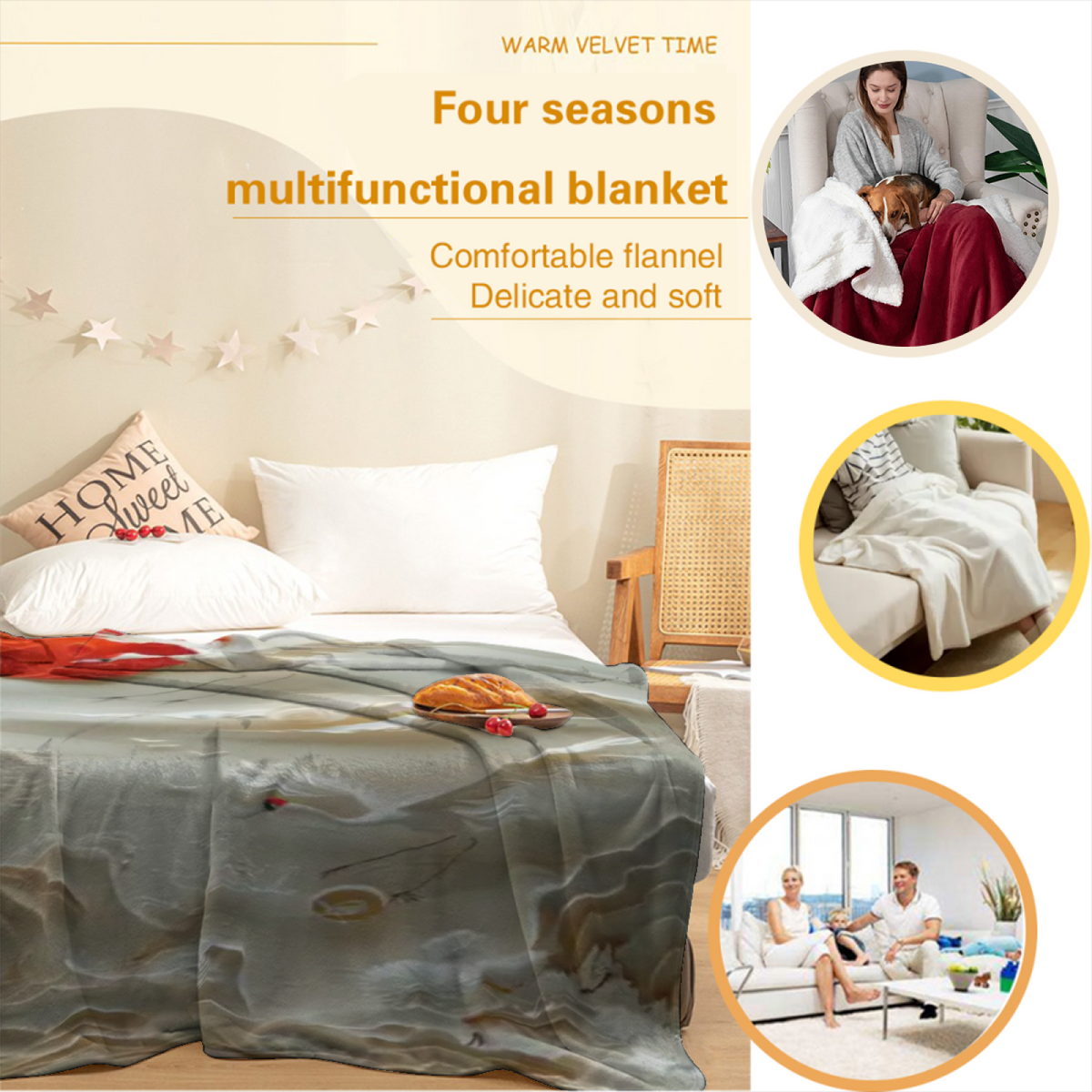 Burnished Spectrum Pastel Multicolor Modern Art Flannel Throw Blanket