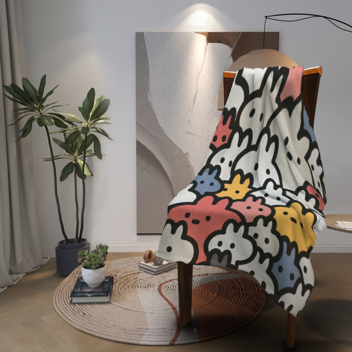 Modern Graphic Throw Blanket ¨C Contemporary Colorful Printed Cozy Blanket