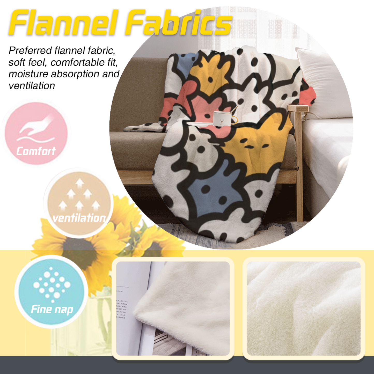 Modern Graphic Throw Blanket ¨C Contemporary Colorful Printed Cozy Blanket