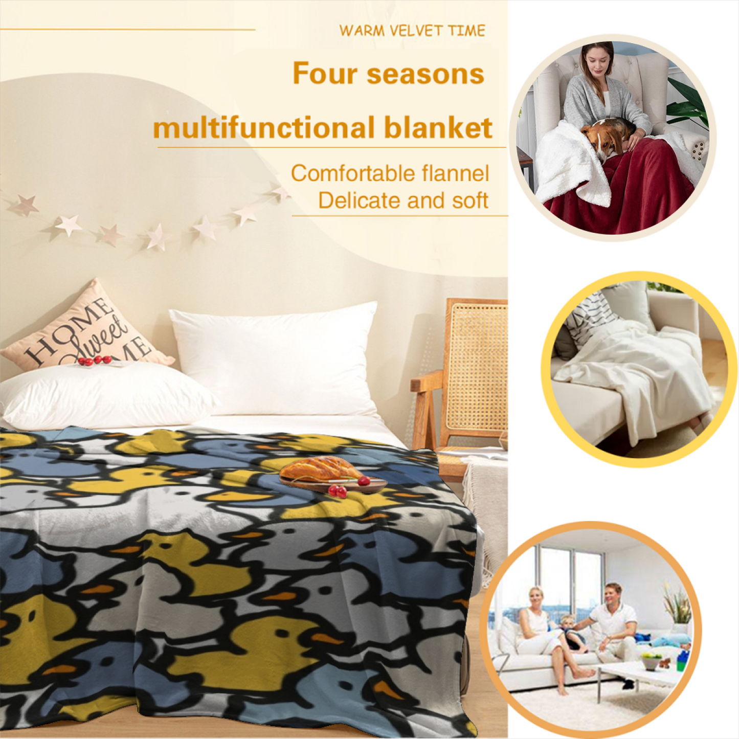 Decorative Graphic Throw Blanket ¨C Contemporary Colorful Artistic Design